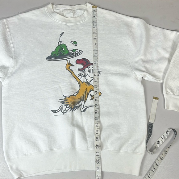 Dr Seuss Green Eggs And Ham 90s Heavy Cotton Vintage UNISEX Sweat Shirt - Picture 8 of 12